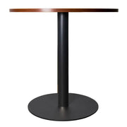 Vail Collection Dining Table Black Base With 27"/36" Round Black MDF Wood/Sintered Stone Top 36 Inches Cognac Brown Wood Dining Table Leisuremod