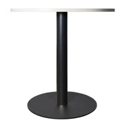 Vail Collection Dining Table Black Base With 27"/36" Round Black MDF Wood/Sintered Stone Top 27 Inches Light Wood Brown Wood Dining Table Leisuremod
