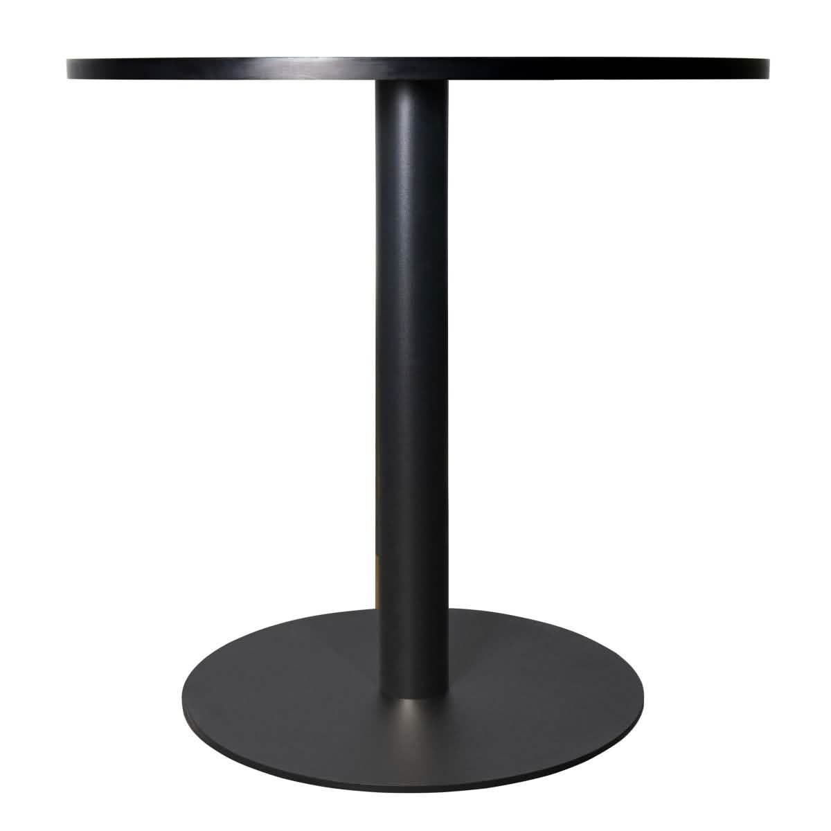 Vail Collection Dining Table Black Base With 27"/36" Round Black MDF Wood/Sintered Stone Top 27 Inches Black Wood Dining Table Leisuremod
