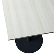 Vail Collection Dining Table Black/Gold Round Base With 24" Square Black MDF Top Black Light Wood Brown Dining Table Leisuremod
