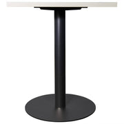 Vail Collection Dining Table Black/Gold Round Base With 24" Square Black MDF Top Black Light Wood Brown Dining Table Leisuremod