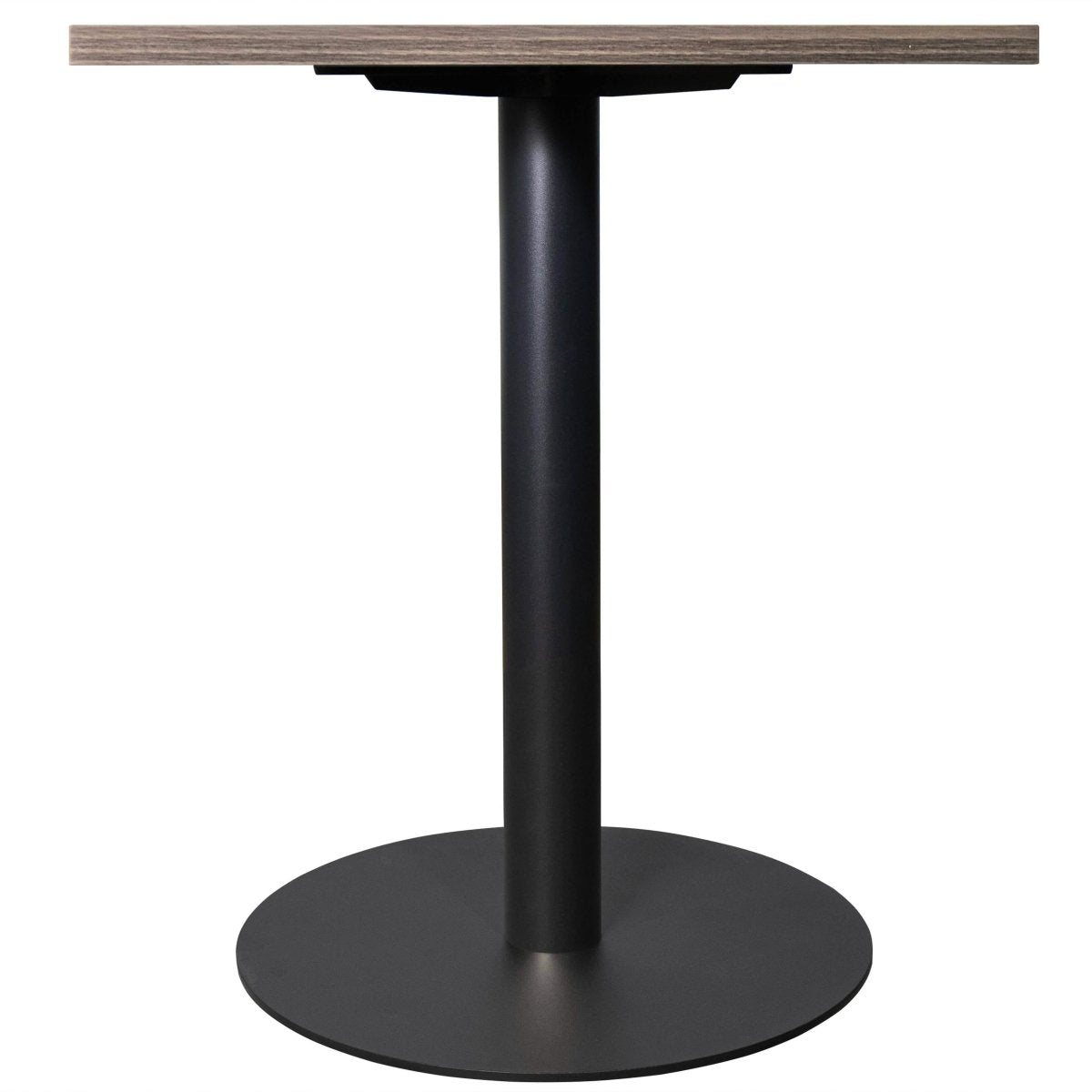 Vail Collection Dining Table Black/Gold Round Base With 24" Square Black MDF Top Black Dark Brown Dining Table Leisuremod