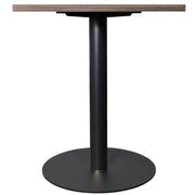 Vail Collection Dining Table Black/Gold Round Base With 24" Square Black MDF Top Black Dark Brown Dining Table Leisuremod