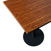 Vail Collection Dining Table Black/Gold Round Base With 24" Square Black MDF Top Black Cognac Brown Dining Table Leisuremod