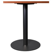 Vail Collection Dining Table Black/Gold Round Base With 24" Square Black MDF Top Black Cognac Brown Dining Table Leisuremod