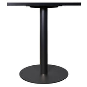 Vail Collection Dining Table Black/Gold Round Base With 24" Square Black MDF Top Black Black Dining Table Leisuremod