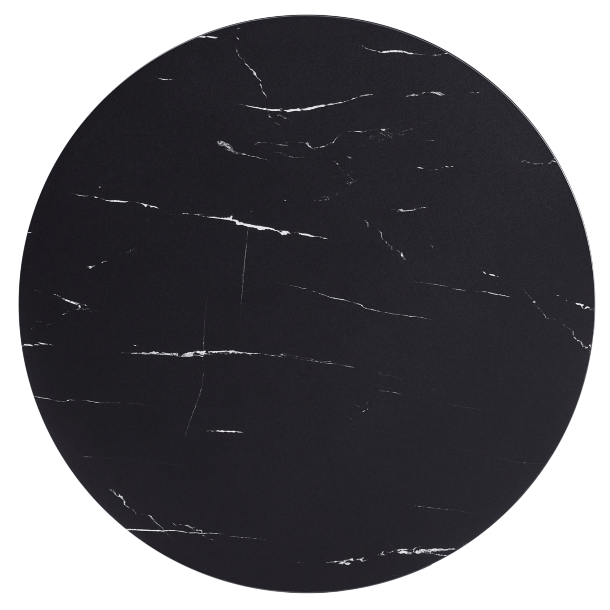 Vail Collection Dining Table Black/Gold Round Base With 27"/36" Round Sintered Stone and MDF Wood Top Stone 27 Inches Black Dining Table Leisuremod