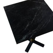Vail Collection Dining Table Black/Gold X Base With 24" Square MDF Top Black Dining Table Leisuremod