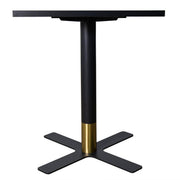 Vail Collection Dining Table Black/Gold X Base With 24" Square MDF Top Black Dining Table Leisuremod