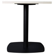 Vail Collection Dining Table Black Rectangle Base With 24" Square MDF Top Light Wood Brown Dining Table Leisuremod