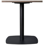 Vail Collection Dining Table Black Rectangle Base With 24" Square MDF Top Dark Brown Dining Table Leisuremod