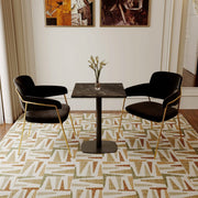 Vail Collection Dining Table Black Rectangle Base With 24" Square MDF Top Black Dining Table Leisuremod