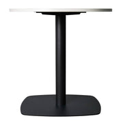 Vail Collection Dining Table Black Rectangle Base With 27"/36" Round Dark Brown MDF Wood/Sintered Stone Top 36 Inches Light Wood Brown Wood Dining Table Leisuremod