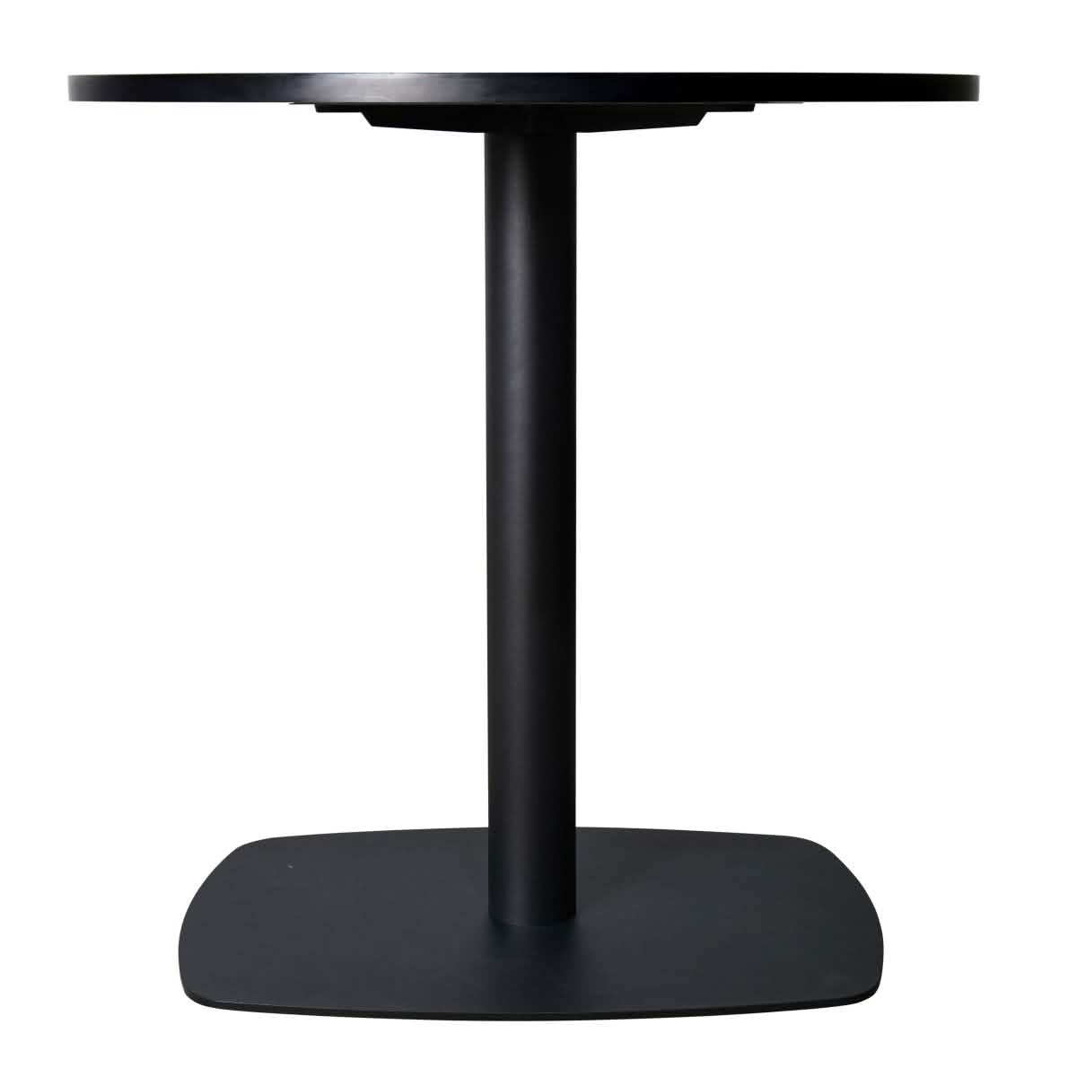 Vail Collection Dining Table Black Rectangle Base With 27"/36" Round Dark Brown MDF Wood/Sintered Stone Top 36 Inches Black Wood Dining Table Leisuremod