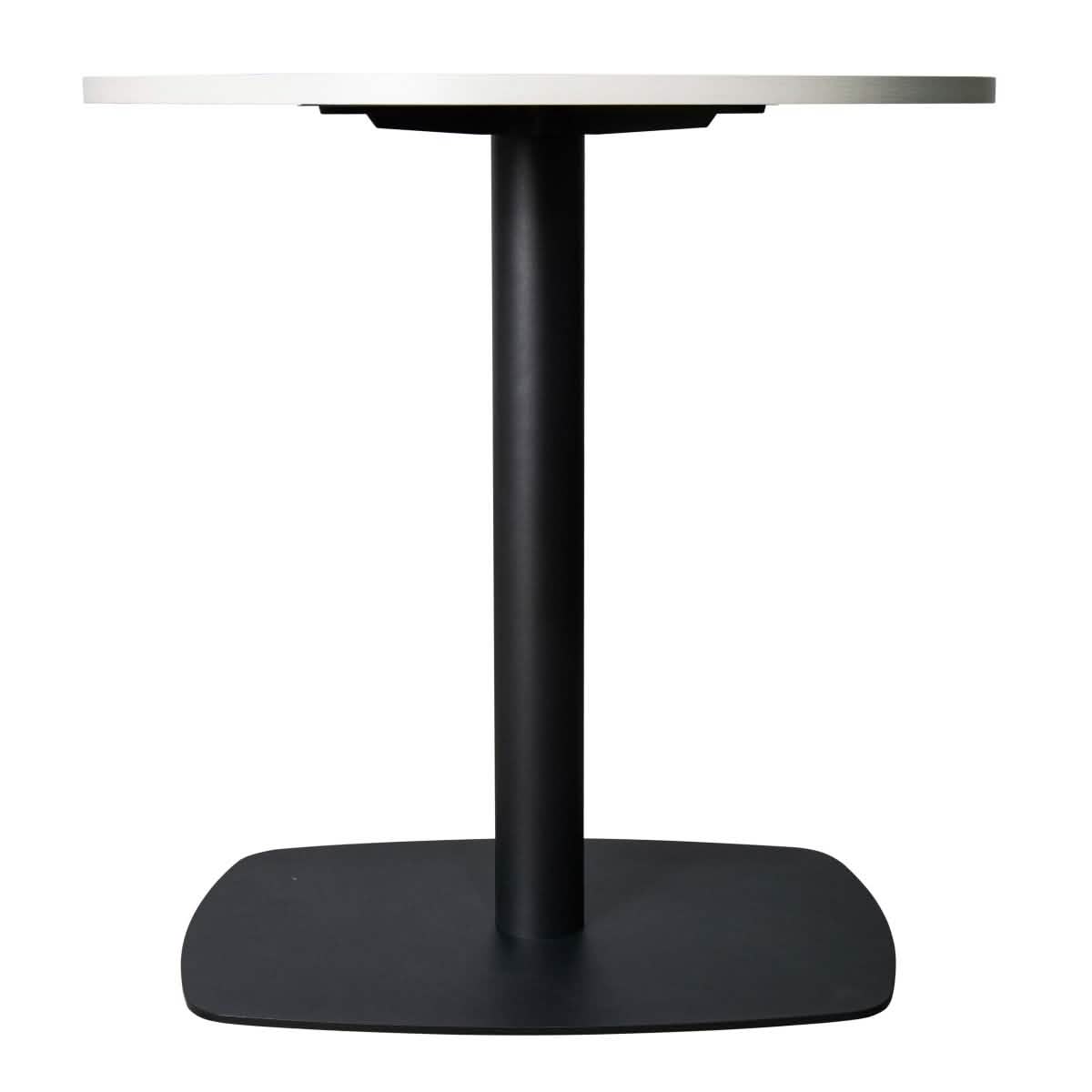 Vail Collection Dining Table Black Rectangle Base With 27"/36" Round Dark Brown MDF Wood/Sintered Stone Top 27 Inches Light Wood Brown Wood Dining Table Leisuremod