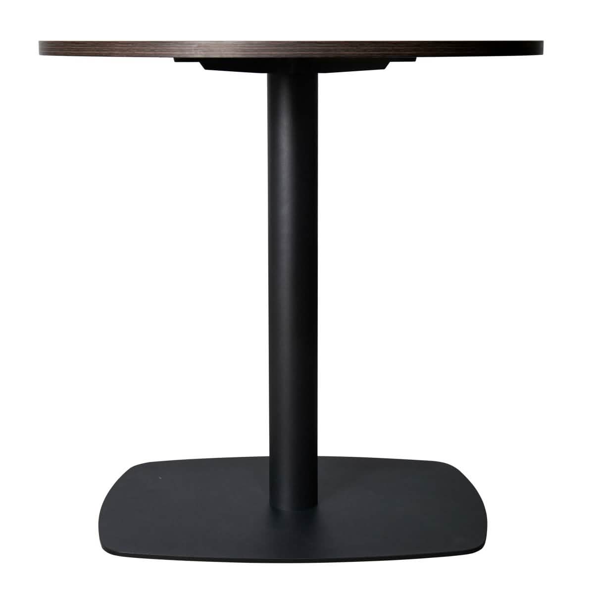 Vail Collection Dining Table Black Rectangle Base With 27"/36" Round Dark Brown MDF Wood/Sintered Stone Top 27 Inches Dark Brown Wood Dining Table Leisuremod