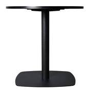 Vail Collection Dining Table Black Rectangle Base With 27"/36" Round Dark Brown MDF Wood/Sintered Stone Top 27 Inches Black Wood Dining Table Leisuremod