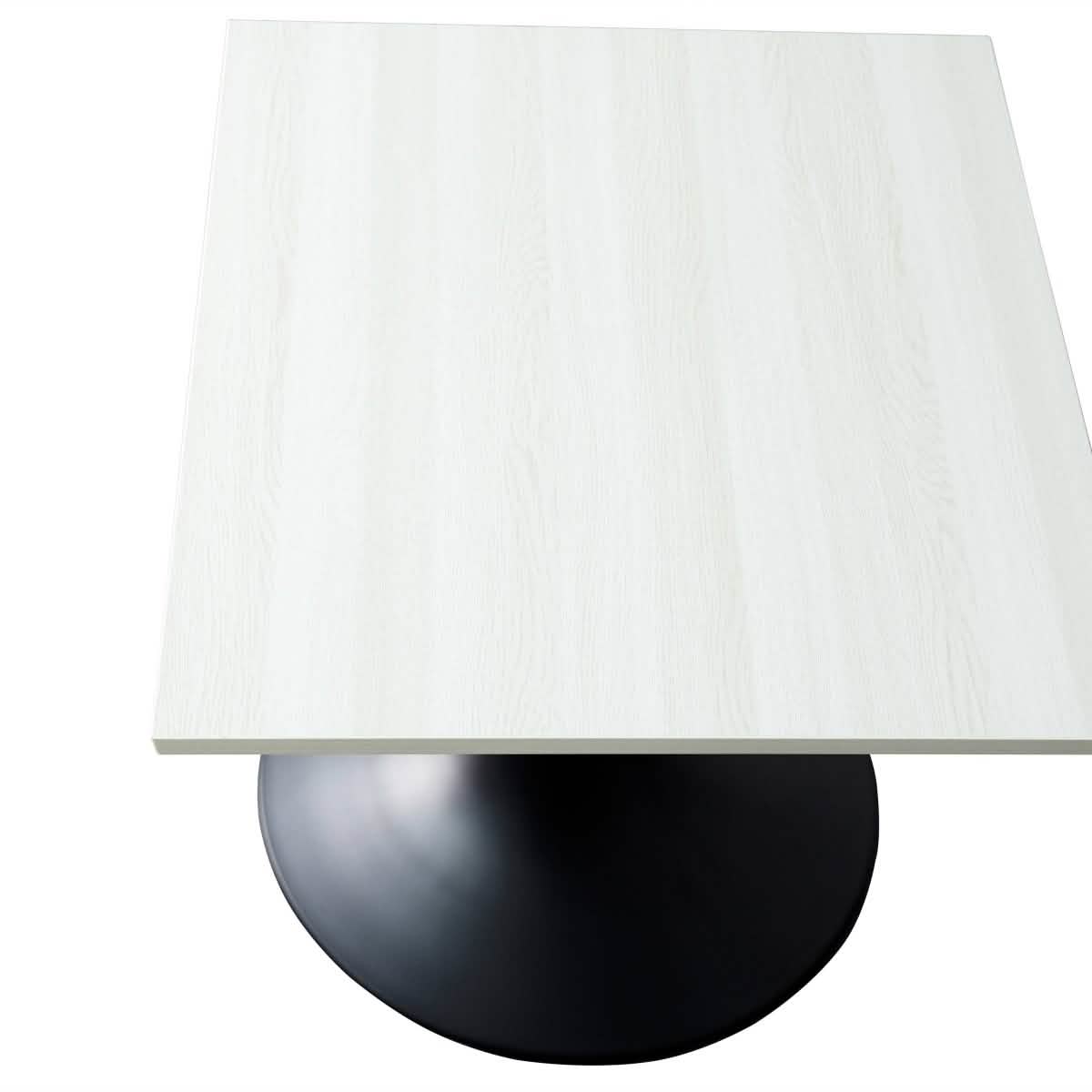 Verve Collection 24"Square Dining Table, Black/White/Brushed Gold Base with MDF Top 27 Inch Black Light Natural Wood Dining Table Leisuremod