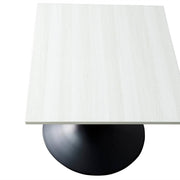 Verve Collection 24"Square Dining Table, Black/White/Brushed Gold Base with MDF Top 27 Inch Black Light Natural Wood Dining Table Leisuremod