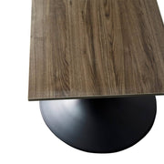 Verve Collection 24"Square Dining Table, Black/White/Brushed Gold Base with MDF Top 27 Inch Black Dark Maple Wood Dining Table Leisuremod