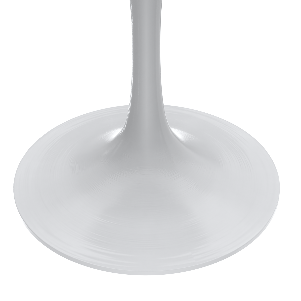 Verve Round Dining Table with MDF/Sintered Stone/Resin Tabletop in White Stainless Steel Pedestal Base Sintered Stone 27 Inch White Dining Table Leisuremod