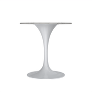 Verve Round Dining Table with MDF/Sintered Stone/Resin Tabletop in White Stainless Steel Pedestal Base Sintered Stone 27 Inch Grey Dining Table Leisuremod