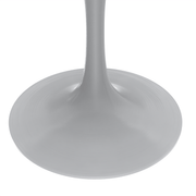 Verve Round Dining Table with MDF/Sintered Stone/Resin Tabletop in White Stainless Steel Pedestal Base Sintered Stone 48 Inch Grey Dining Table Leisuremod