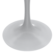 Verve Round Dining Table with MDF/Sintered Stone/Resin Tabletop in White Stainless Steel Pedestal Base Sintered Stone 36 Inch Black Dining Table Leisuremod