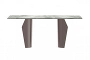 Zelan Dining Table with Rectangular Glass/Sintered Stone Tabletop and Steel Legs Sintered Stone 62 Inches Wide Deep Grey Dining Table Leisuremod