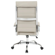 Benmar High-Back Leather Adjustable Office Conference Chair Chrome Tan Office Chair Leisuremod