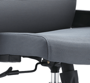 Brio Mid-Back Adjustable Office Chair Upholstered in Cotton Grey Office Chair Leisuremod