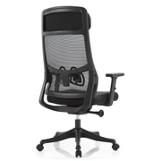 Dale Adjustable Upholstered Office Chair with Mesh Back Black Office Chair Leisuremod