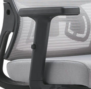Dale Adjustable Upholstered Office Chair with Mesh Back Light Grey Office Chair Leisuremod