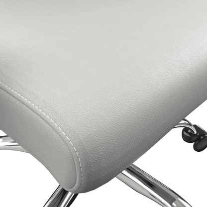 Leisuremod Office Chair Evander Modern Swivel Office Chair in Faux Leather with Adjustable Height and Silver Frame