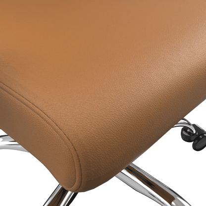 Leisuremod Office Chair Evander Modern Swivel Office Chair in Faux Leather with Adjustable Height and Silver Frame