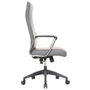Hilton High-Back Leather Office Chair Adjustable Seat Height in Nylon Grey Office Chair Leisuremod