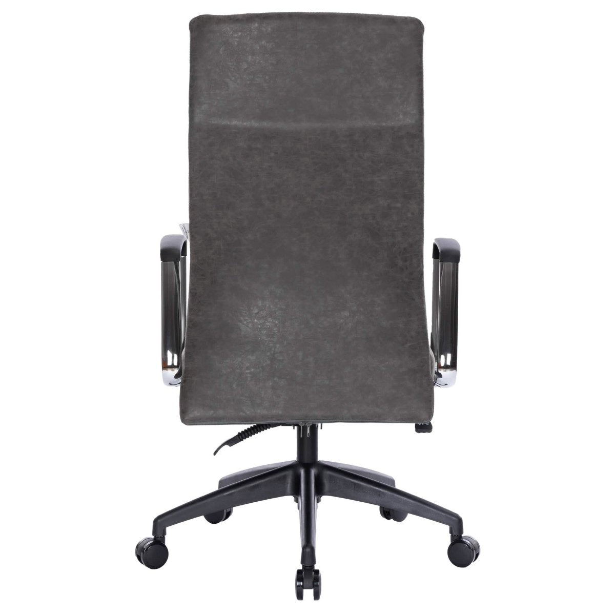 Hilton High-Back Leather Office Chair Adjustable Seat Height in Nylon Charcoal Office Chair Leisuremod
