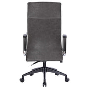 Hilton High-Back Leather Office Chair Adjustable Seat Height in Nylon Charcoal Office Chair Leisuremod