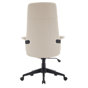 Inifini High-Back Leather Ergonomic Office Chair With Lumbar Support, Adjustable Hight and Swivel Tan Office Chair Leisuremod