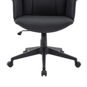 Inifini High-Back Leather Ergonomic Office Chair With Lumbar Support, Adjustable Hight and Swivel Black Office Chair Leisuremod
