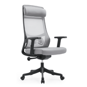 Dale Adjustable Upholstered Office Chair with Mesh Back Light Grey Office Chair Leisuremod