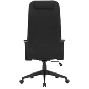 Nexa High-Back Conference Office Chair in Leather/Polyester Adjustable Height Swivel and Tilt Black Leather Office Chair Leisuremod