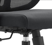 Nift Adjustable Upholstered Office Chair with Foam Filled Seat and Mesh Back and Headrest Black Office Chair Leisuremod