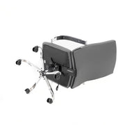Sonora High-Back Leather Office Chair in Chrome Steel Base Grey Office Chair Leisuremod