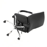 Sonora High-Back Leather Office Chair in Chrome Steel Base Black Office Chair Leisuremod