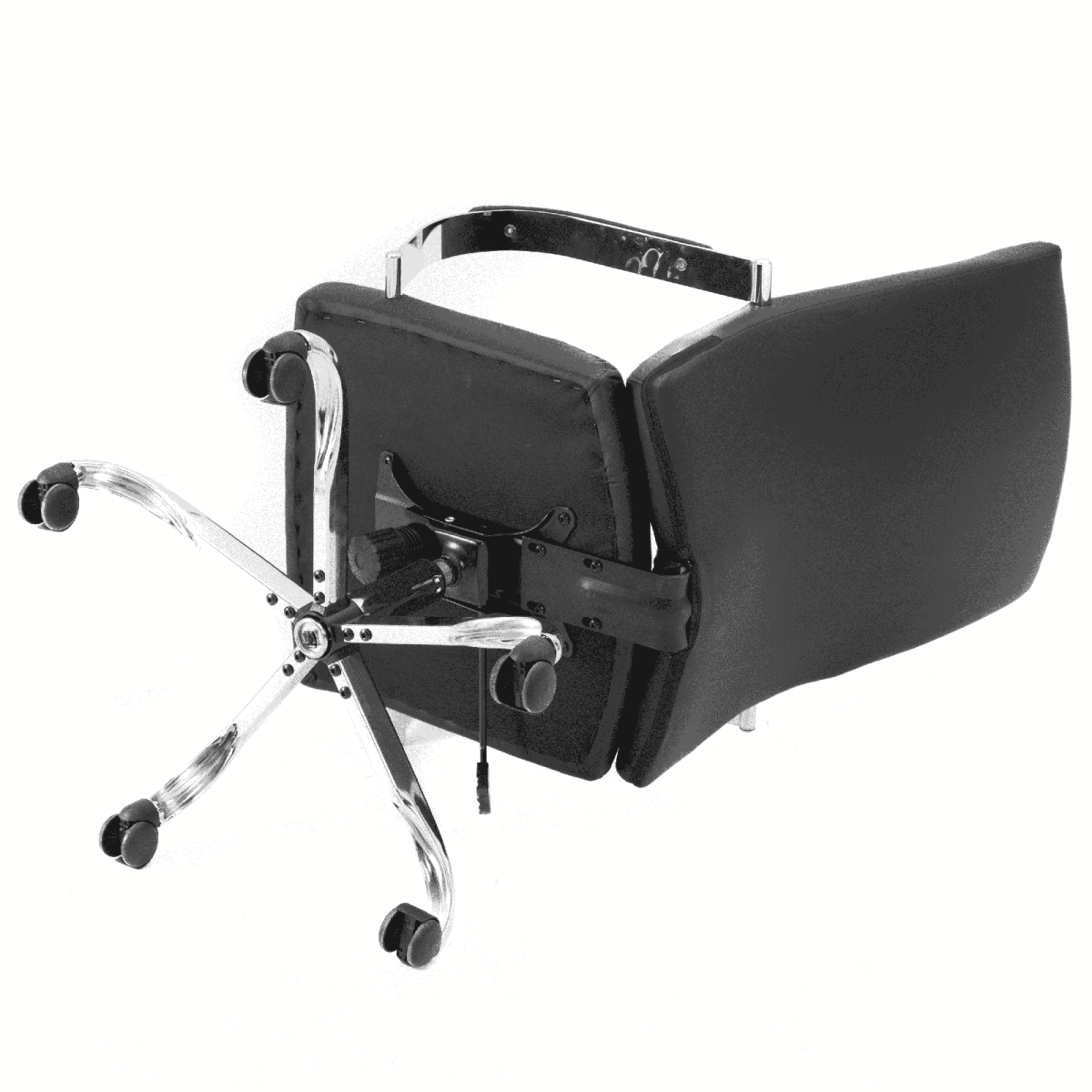 Sonora High-Back Leather Office Chair in Chrome Steel Base Black Office Chair Leisuremod