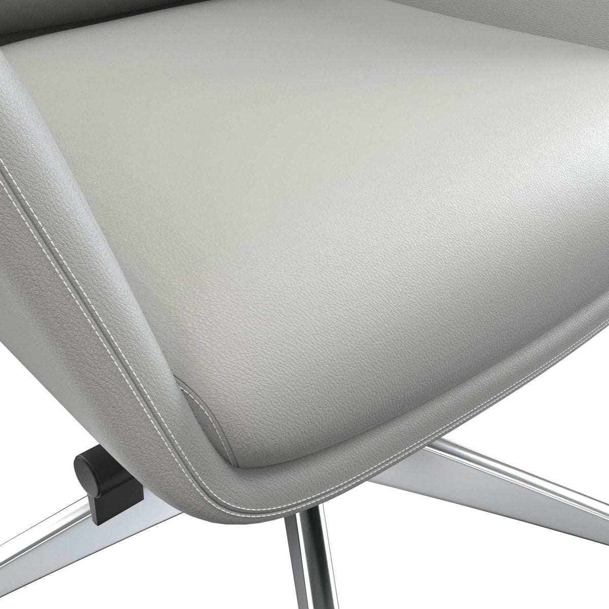Summit High-Back Conference Office Chair with Aluminum Frame White Office Chair Leisuremod