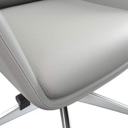 Summit High-Back Conference Office Chair with Aluminum Frame White Office Chair Leisuremod