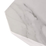 Azure Side Table Round Fiberstone Accent Table Marble White Side Table LeisureMod