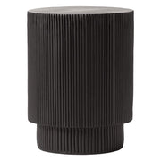 Eden Series Side Table in Fiberstone Round Accent Table for Home, Living Room, Indoor, and Outdoor Black Side Table LeisureMod